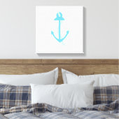 Blauwe Anker met Rope Canvas Afdruk (Insitu (Slaapkamer))