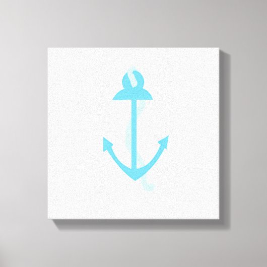 Blauwe anker met touw canvas afdruk (Voorkant)