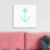 Blauwe anker met touw canvas afdruk (Insitu (Woonkamer))