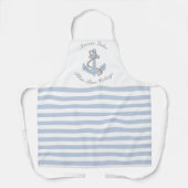 Blauwe anker strepen Lake Beach House naam Schort (Voorkant)