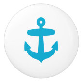 Blauwe Anker - zeewater, zeewater, zeebodem Keramische Knop (Voorkant)