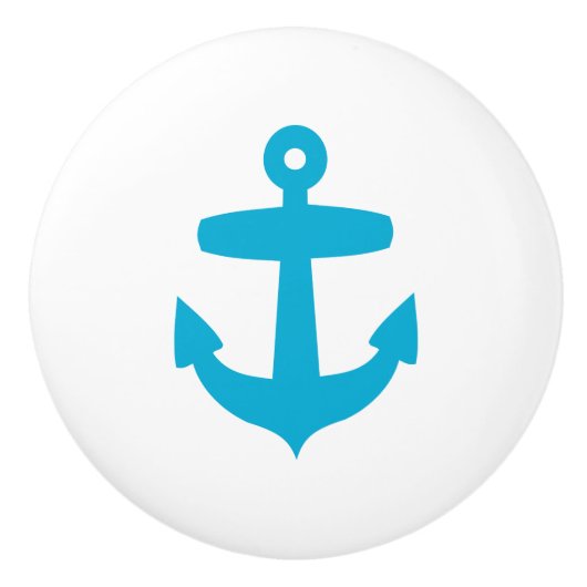 Blauwe Anker - zeewater, zeewater, zeebodem Keramische Knop (Voorkant)