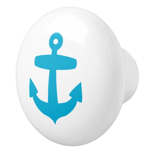 Blauwe Anker - zeewater, zeewater, zeebodem Keramische Knop (Rechts)
