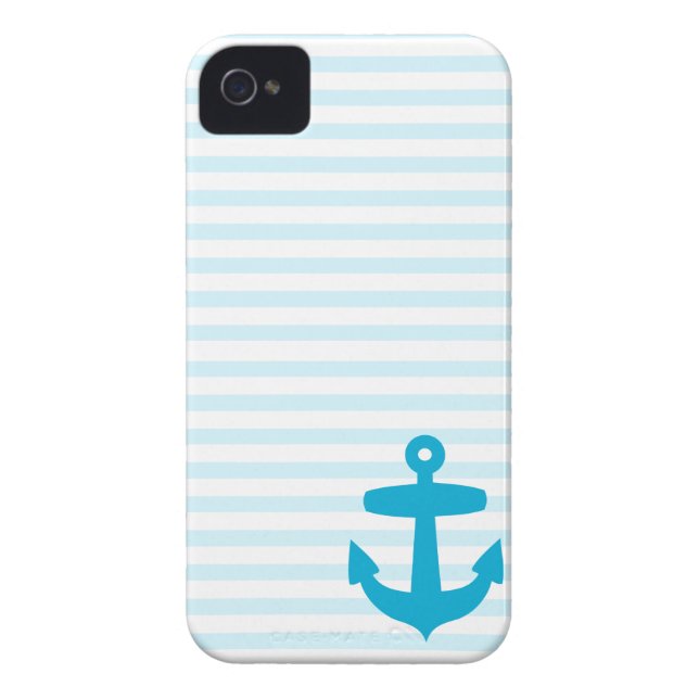 Blauwe ankerband en lichte blauwe zandband Case-Mate iPhone case (Achterkant)