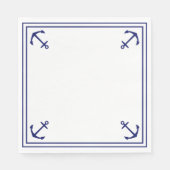 Blauwe ankers op wit servet (Voorkant)