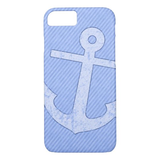 Blauwe ankerstrepen Case-Mate iPhone case (Achterkant)