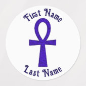 Blauwe Ankh Circle Adhesive Labels (Design 2)