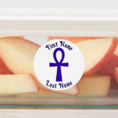 Blauwe Ankh Circle Adhesive Labels (Aangebracht)