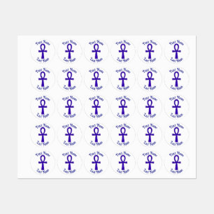 Blauwe Ankh Cirkel Kledinglabels Labels