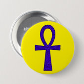 Blauwe Ankh Ronde Button (Voorkant /achterkant)