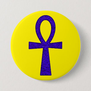 Blauwe Ankh Ronde Button