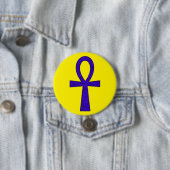 Blauwe Ankh Ronde Button (In situ)