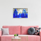 Blauwe Antiek glazen flessen (canvasafdruk) Canvas Afdruk (Insitu (Woonkamer))
