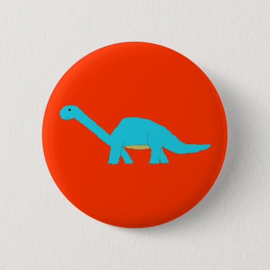 Blauwe apatosaurus ronde button 5,7 cm (Voorkant)