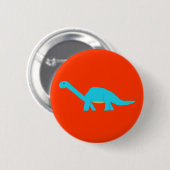 Blauwe apatosaurus ronde button 5,7 cm (Voorkant /achterkant)