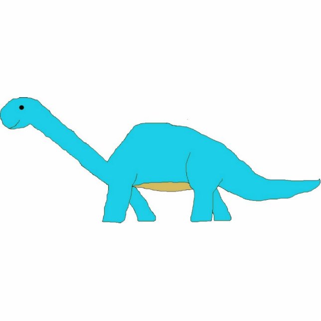 Blauwe apatosaurus sculptuur staand fotobeeldje  (Voorkant)
