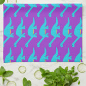 Blauwe Apatosaurussen handdoek. Theedoek (Gevouwen)