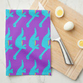 Blauwe Apatosaurussen handdoek. Theedoek (Quarter Fold)