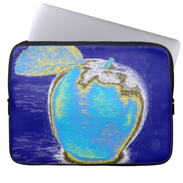 Blauwe appel 2 laptop sleeve (Voorkant)
