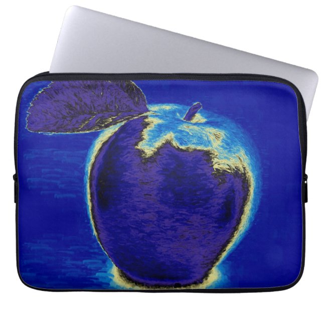 Blauwe appel laptop sleeve (Voorkant)