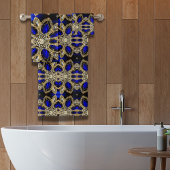 blauwe appelmoeras goudiamantneushoorn bad handdoek