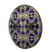 blauwe appelmoeras goudiamantneushoorn dartbord (Voorkant Rechts)