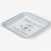 Blauwe Apres Ski Jonggezellenfeest Papieren Bordje (Gebogen)