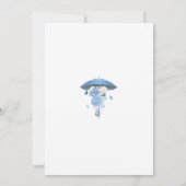 Blauwe aprilbuien brengen mei bloemen baby shower bedankkaart (Achterkant)