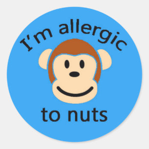 Blauwe apsticker allergie ronde sticker