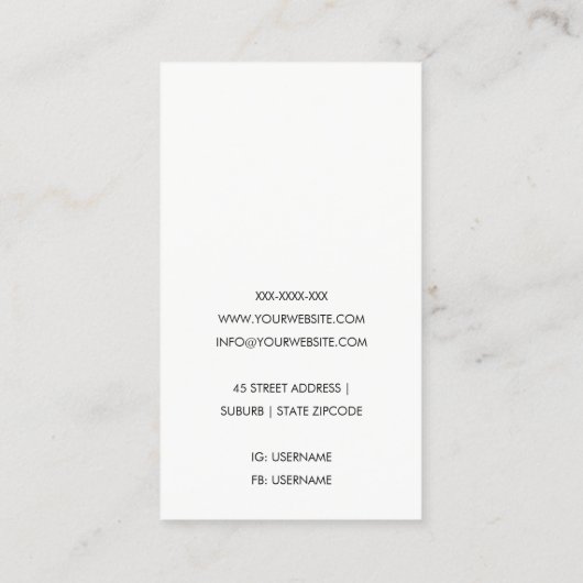 BLAUWE AQUA BLAUWGROEN FLUID-ACRYLIERESINE VISITEKAARTJE (Achterkant)