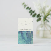 BLAUWE AQUA BLAUWGROEN FLUID-ACRYLIERESINE VISITEKAARTJE (Staand voorkant)