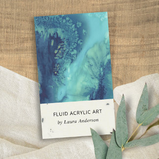 BLAUWE AQUA BLAUWGROEN FLUID-ACRYLIERESINE VISITEKAARTJE