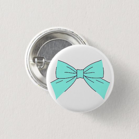 Blauwe Aqua Boog Ronde Button 3,2 Cm (Voorkant /achterkant)
