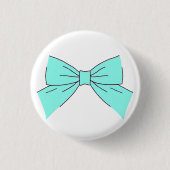 Blauwe Aqua Boog Ronde Button 3,2 Cm (Voorkant)