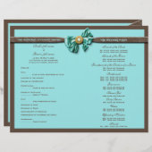 Blauwe aqua bruine gem-buisbloem (Voorkant / Achterkant)