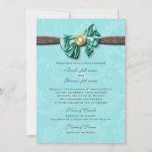 Blauwe aqua bruine gem-buisbloem kaart (Achterkant)