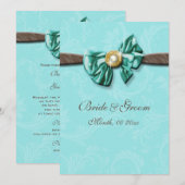 Blauwe aqua bruine gem-buisbloem kaart (Voorkant / Achterkant)