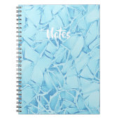 Blauwe Aqua en witte "Notes" Notitieboek (Voorkant)