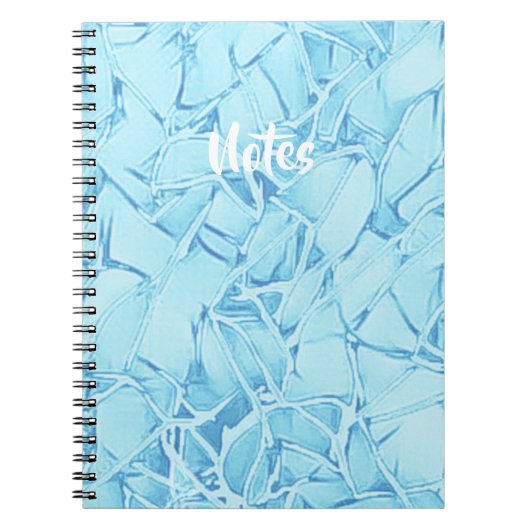 Blauwe Aqua en witte "Notes" Notitieboek (Voorkant)