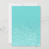 Blauwe aqua glitter elegante chique Sweet 16 Kaart (Achterkant)