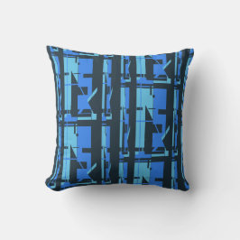 Blauwe Aqua Navy Southwest Look Tribal Art Mozaïek Kussen