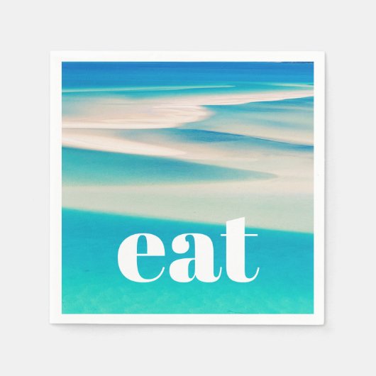 Blauwe Aqua Ocean Zee Beach Coastal Servet (Voorkant)