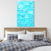 Blauwe Aqua Ocean Zee Waves Waterverf afdrukken (Insitu (Slaapkamer))