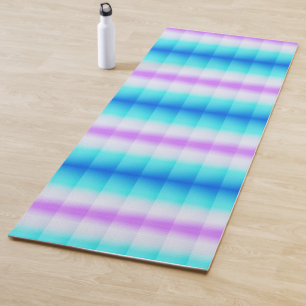 Blauwe Aqua Paarse strepen Yogamat