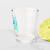 Blauwe Aqua Strik Shot Glas (Rechts)