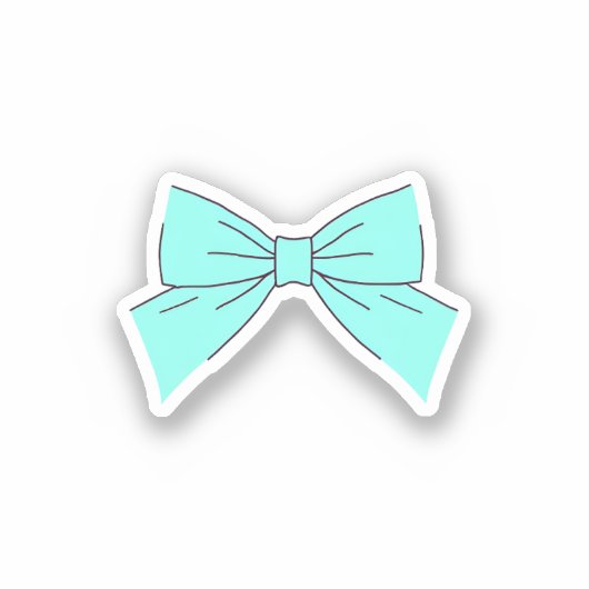 Blauwe Aqua Strik Sticker (Voorkant)