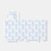 Blauwe aqua vogel genaamd bruiloft gunst tent box bedankdoosjes (Uitgevouwen)