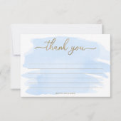 Blauwe Aquarel Bedankkaart Kaart (Voorkant)