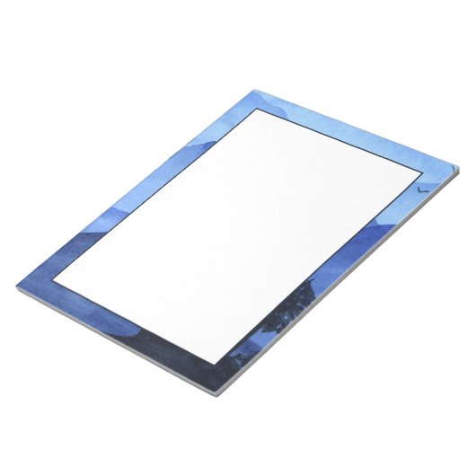 Blauwe aquarel bergen notitieblok (Schuin)