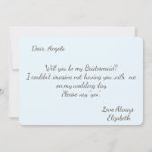 Blauwe Aquarel Bloem Bruidsmeisje Kaart (Achterkant)